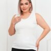 Базовая майка в рубчик белая xxl