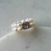 Кольцо из натурального жемчуга с кристаллом Swarovski