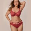 Бюстгальтер с мягкой чашкой, клюква SOKOSH plus size