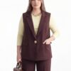 Удлиненный жилет классика коричневый mira chic